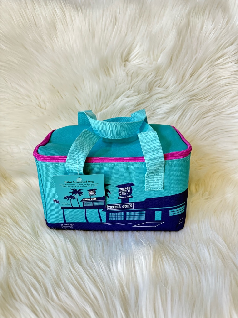 Trader Joe's Mini Insulated Lunch Bag New Blue